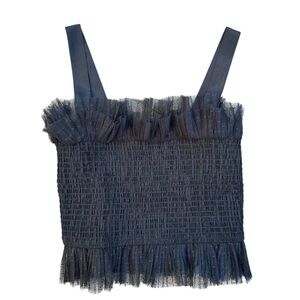 Forever 21 Black Ruffled Cropped tank medium